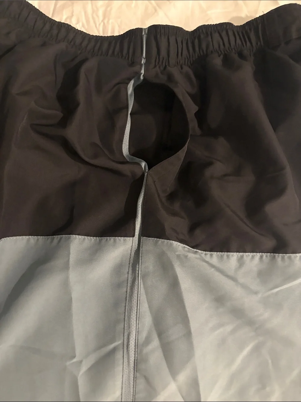 Nike Men’s Black and Light Blue Colorblock Swim Shorts